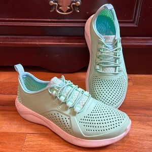 Mint green Crocs. Like new